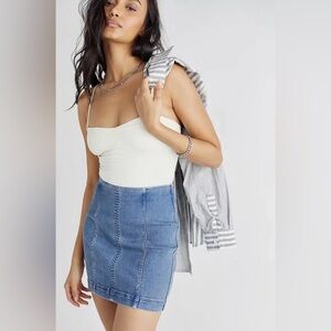 Free People Modern Femme Denim Mini Skirt